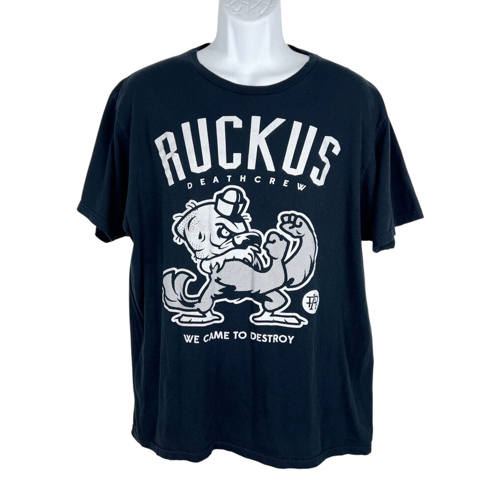 Ruckus Apparel Shirt Men Extra Large Black Deathcrew Short Sleeve Tee